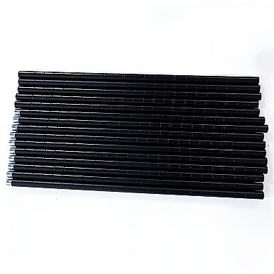 6-layer Plastic Coated Polygonal Corner Shelf With 2" Pp Wheels 680*680*1800 Black