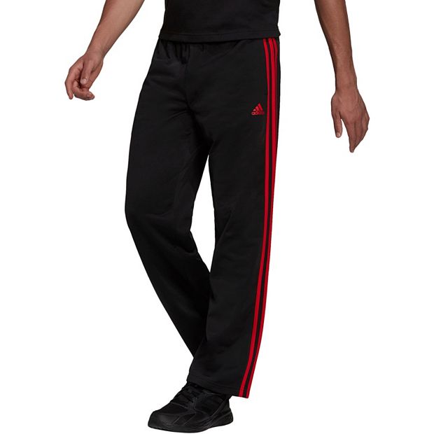Red adidas pants with black stripes clearance