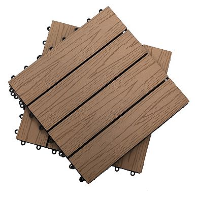 Interlocking Deck Tiles, Pack Of 11 Outdoor Flooring Patio Tiles