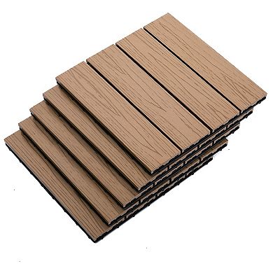 Interlocking Deck Tiles, Pack Of 11 Outdoor Flooring Patio Tiles