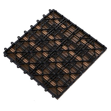 Interlocking Deck Tiles, Pack Of 11 Outdoor Flooring Patio Tiles