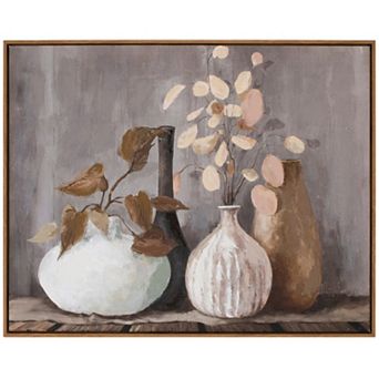 Foliage In Vases Print 32.5"l X 24.5"h Polyester/wood