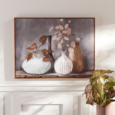 Foliage In Vases Print 32.5"l X 24.5"h Polyester/wood