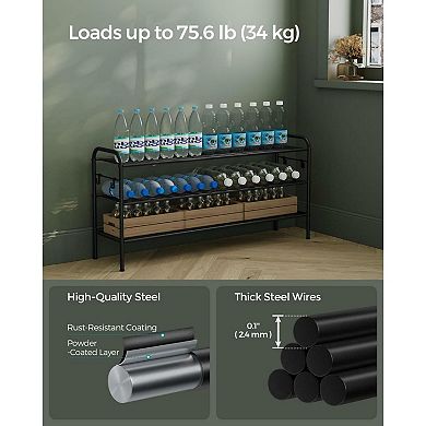 Metal Shoe Shelf Storage With Side Hooks