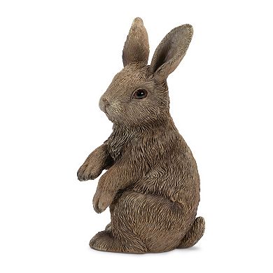 Hand-Painted Resin Bunny Rabbit Figurines for Home and Garden Spring Decor, Set of 2