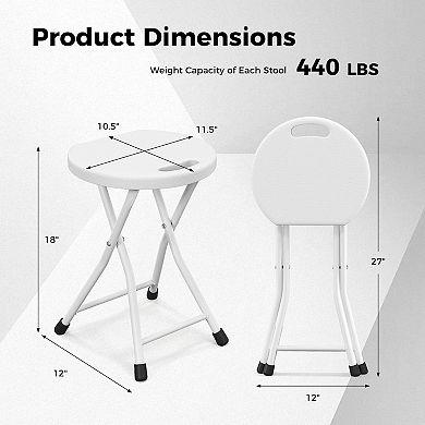Folding Stool With Built-in Handle For Adults-4 Pieces