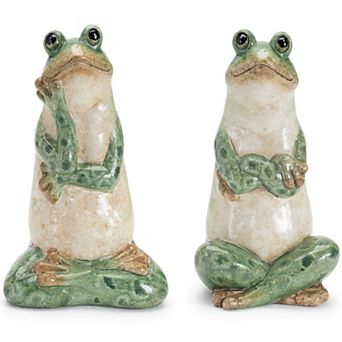 Green Frog Set of 2 - 7.5" Height Ceramic