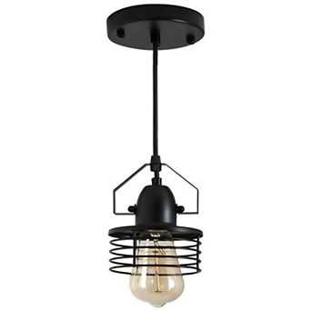 Industrial Black Pendant Light Metal Cage Pendant Lights Dining Room Hanging Lighting