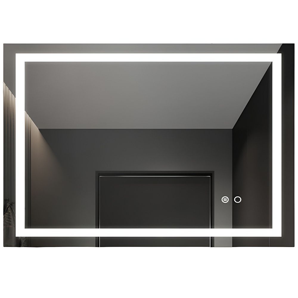 Led Lighted Bathroom Wall Mounted Mirror With Touch Button Control and ...