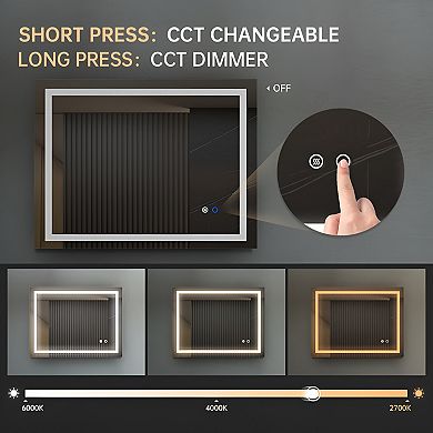 Led Mirror With Touch Buttons Control