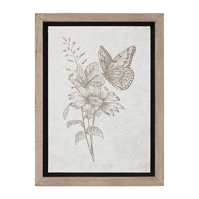Framed Floral Insect Print (Set of 3)