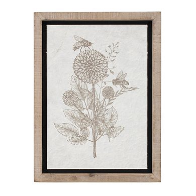 Framed Floral Insect Print (Set of 3)