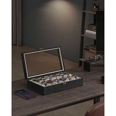 Luxury 12-Slot Solid Wood Watch Organizer Box