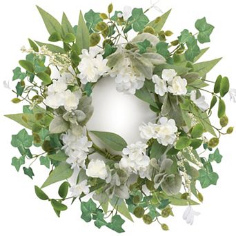 Mixed Floral And Foliage Candle Ring 17.5"d Polyester (fits A 6" Candle)