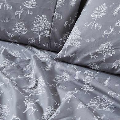 Madelinen Lodge Printed Brushed Printed Microfiber Sheet Set