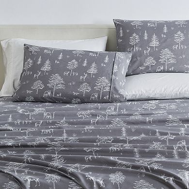 Madelinen Lodge Printed Brushed Printed Microfiber Sheet Set