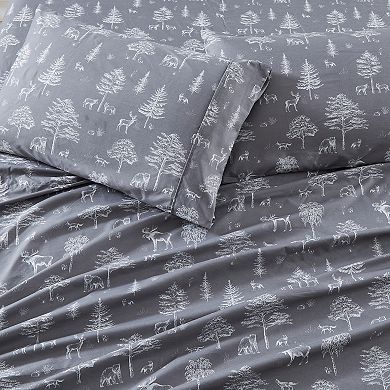 Madelinen Lodge Printed Brushed Printed Microfiber Sheet Set