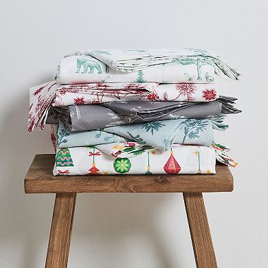 Madelinen Lodge Printed Brushed Printed Microfiber Sheet Set