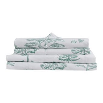 Madelinen Lodge Printed Brushed Printed Microfiber Sheet Set