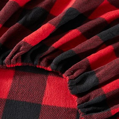 Madelinen Super Soft Plush Fleece Plaid Sheet Set