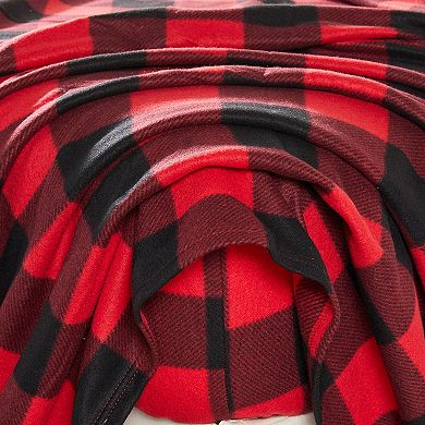 Madelinen Super Soft Plush Fleece Plaid Sheet Set