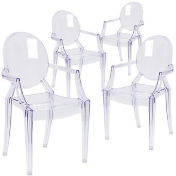 Emma And Oliver 4 Pack Ghost Chair With Arms