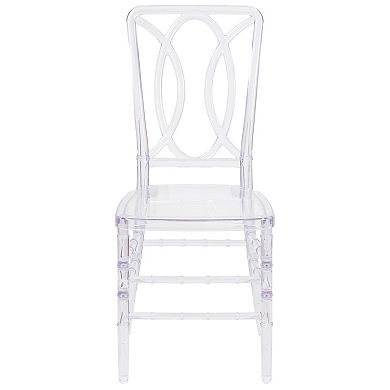 Emma And Oliver 2 Pk Transparent Design Stacking Chair With Designer Back