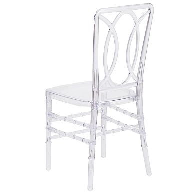 Emma And Oliver 2 Pk Transparent Design Stacking Chair With Designer Back