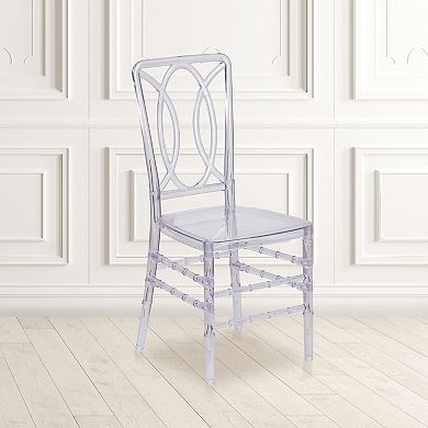 Emma And Oliver 2 Pk Transparent Design Stacking Chair With Designer Back