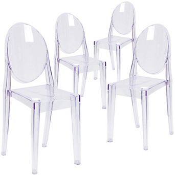 Emma And Oliver 4 Pack Ghost Side Chair