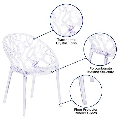 Emma And Oliver 4 Pack Transparent Stacking Side Chair