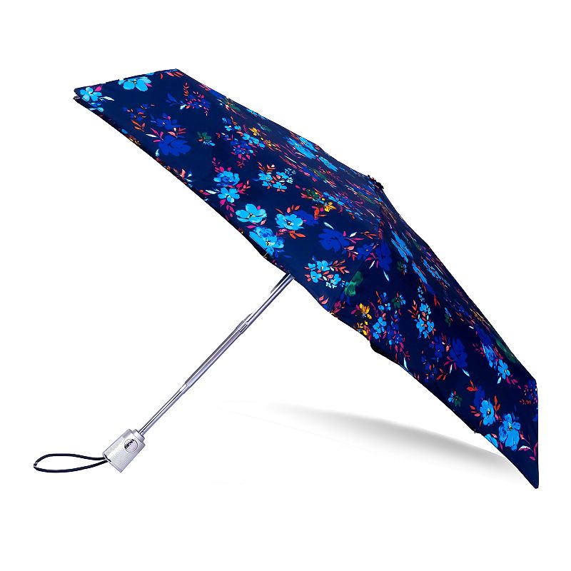 totes Water Resistant Auto Open & Close Folding Umbrella, Blue Flower