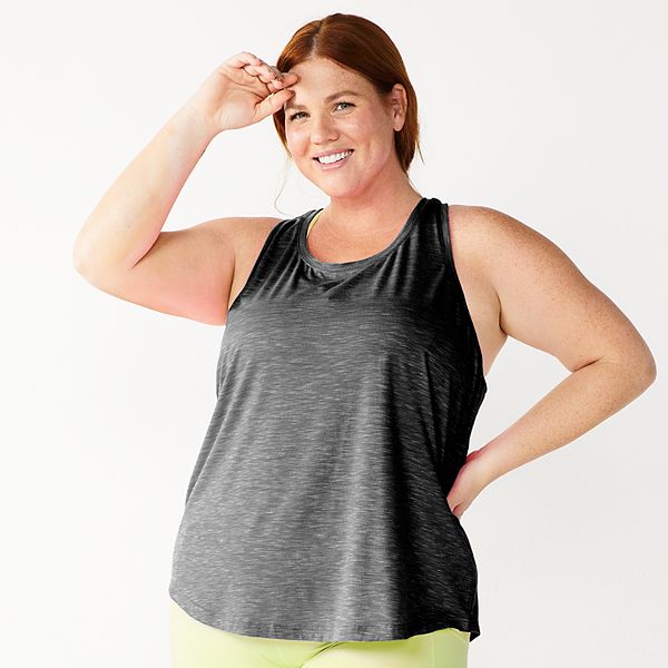 Plus Size Tek Gear&reg; Racerback Tank Top - Black (1X)