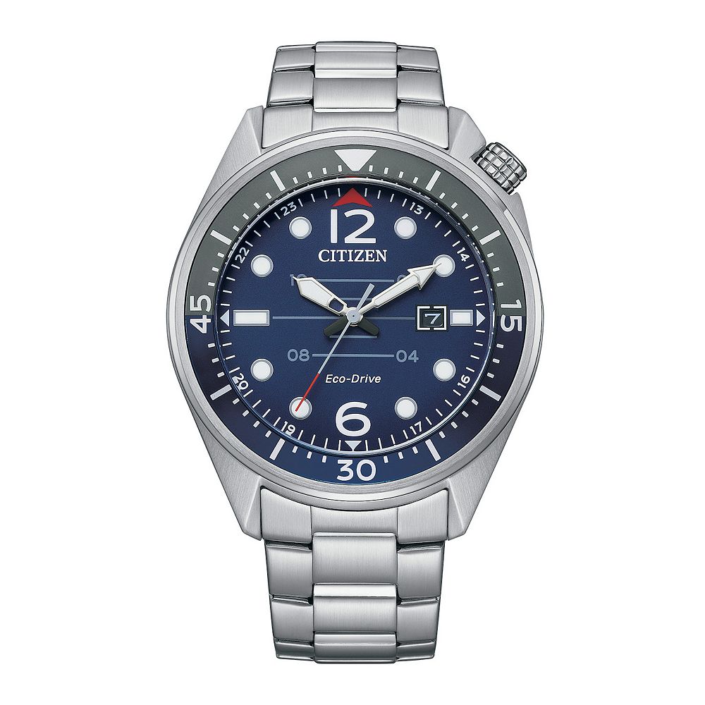 Citizen Men's Eco-Drive Aviator Stainless Steel Bracelet Watch