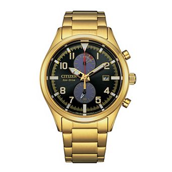 Citizen Men's Eco-Drive Gold-Tone Stainless Steel Chronograph Bracelet Watch - CA7022-87E