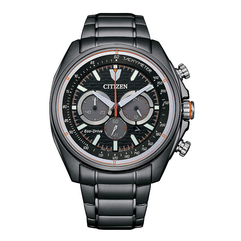 Citizen Men's Eco-Drive Gray Ion-Plated Stainless Steel Chronograph Bracelet Watch - CA4567-82H, Size: 44MM