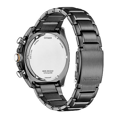 Citizen Men's Eco-Drive Gray Ion-Plated Stainless Steel Chronograph Bracelet Watch - CA4567-82H