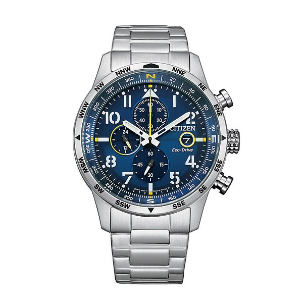 Citizen Men's Eco-Drive Weekender Stainless Steel Chronograph Bracelet Watch - CA0790-59L - Blue Silver