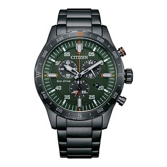 Citizen Men's Eco-Drive Gray Ion-Plated Stainless Steel Chronograph Bracelet Watch - AT2527-80X
