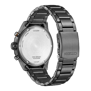 Citizen Men's Eco-Drive Gray Ion-Plated Stainless Steel Chronograph Bracelet Watch - AT2527-80X