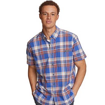 Men's Eddie Bauer UPF 40 Pack-It Seersucker Short Sleeve Button-Down Shirt