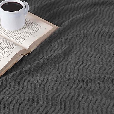 SUPERIOR Jena Cotton Textured Chevron Lightweight Woven Blanket