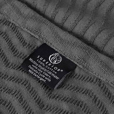 SUPERIOR Jena Cotton Textured Chevron Lightweight Woven Blanket
