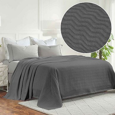 SUPERIOR Jena Cotton Textured Chevron Lightweight Woven Blanket