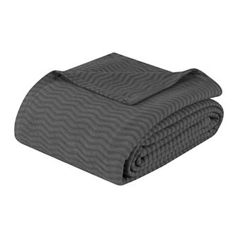 SUPERIOR Jena Cotton Textured Chevron Lightweight Woven Blanket