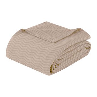 SUPERIOR Jena Cotton Textured Chevron Lightweight Woven Blanket