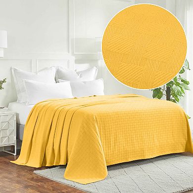 SUPERIOR Basketweave All-Season Cotton Blanket