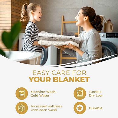 SUPERIOR Basketweave All-Season Cotton Blanket
