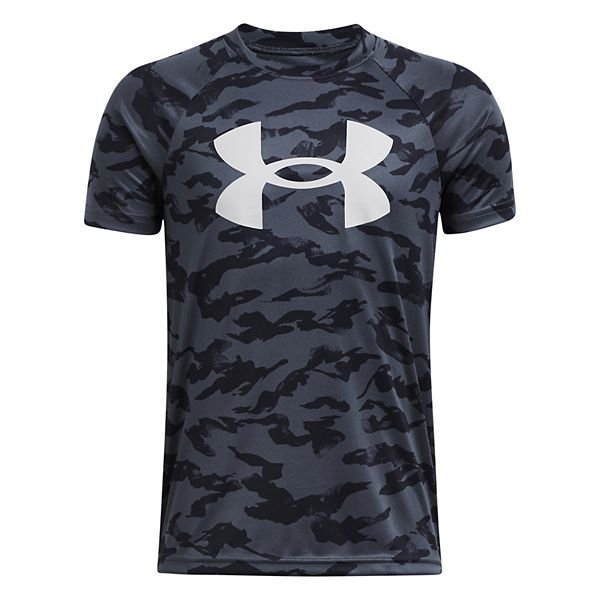 Boys 8-20 Under Armour Printed Tech Tee - Downpour Gray (X LARGE)