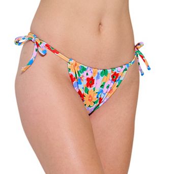 Juniors' Ninety-Nine° Tunnel Side-Tie Bikini Bottoms